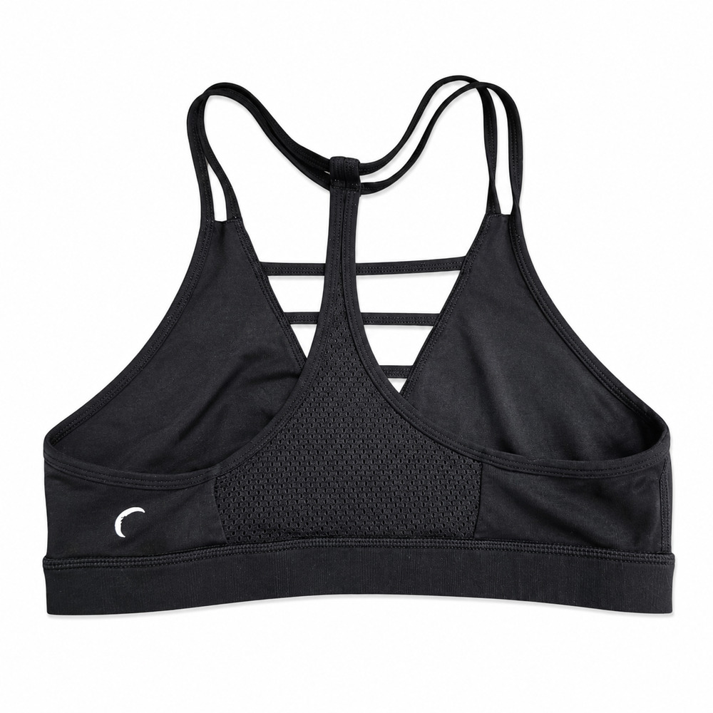 Zyia Active Strappy Grid Sports Bra Size Large Black Racerback Yoga Athletic